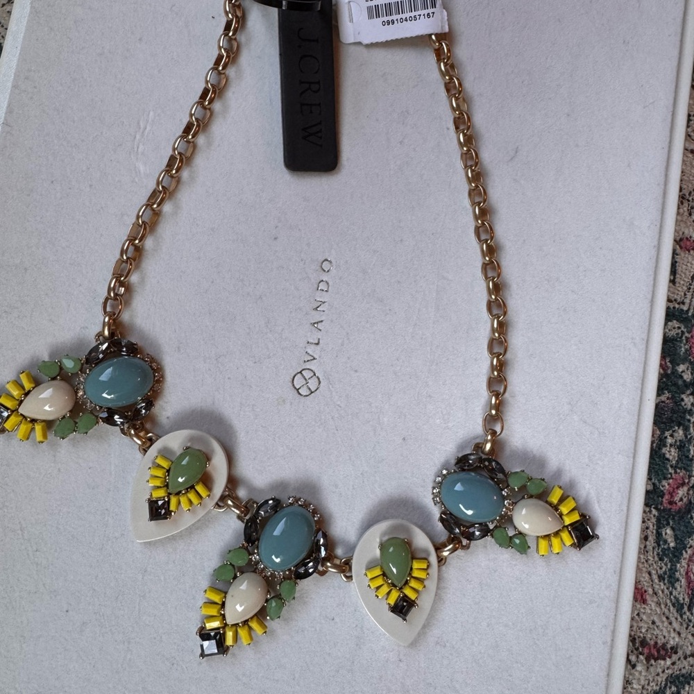 J. Crew Yellow and Green Necklace with Elegant Design